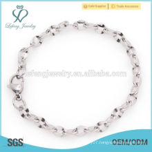 Special design solid silver lip chain bracelet jewelry, 316l stainless steel fashion jewelry bracelet factory price